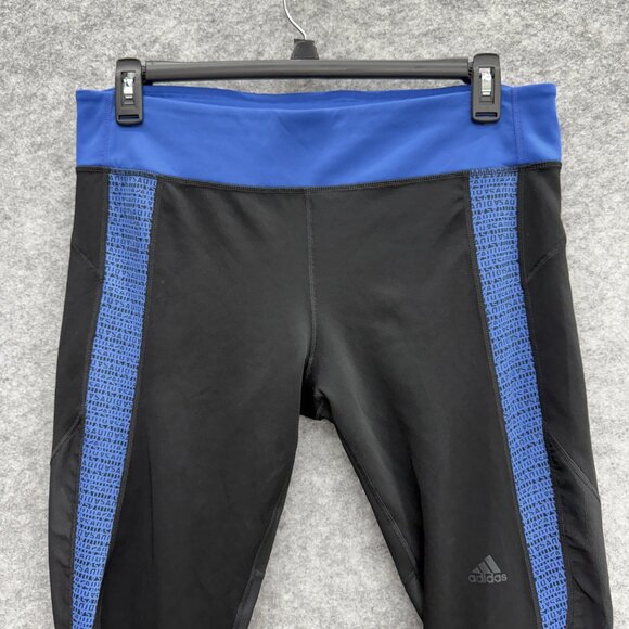 Adidas ClimaLite Women's Activewear Stretch Leggings Fitness Yoga Blue Black, XL - Picture 2 of 11